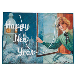 Sacola Para Presentes Grande Feliz ano novo Personalizado Vintage Jenny Nyström