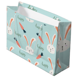 Sacola Para Presentes Grande Feliz Árvore Amigos Bunny Feliz Coelhinho