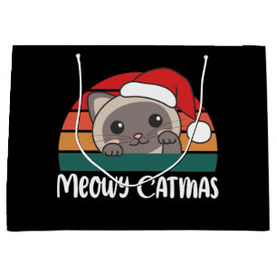 Sacola Para Presentes Grande Feliz Catmas Engraçado Gato Pun Grande Presente Ba