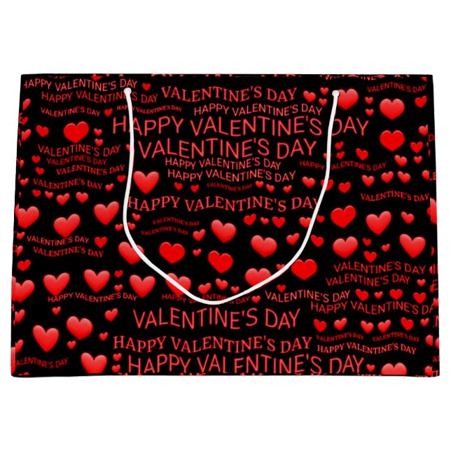 Sacola Para Presentes Grande Feliz dia de os namorados (Frente)