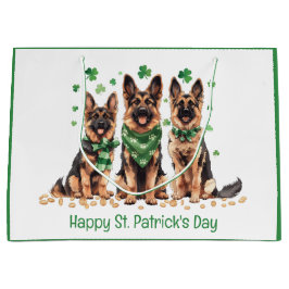 Sacola Para Presentes Grande Feliz Dia de São Patrício para os cães da raça Pas