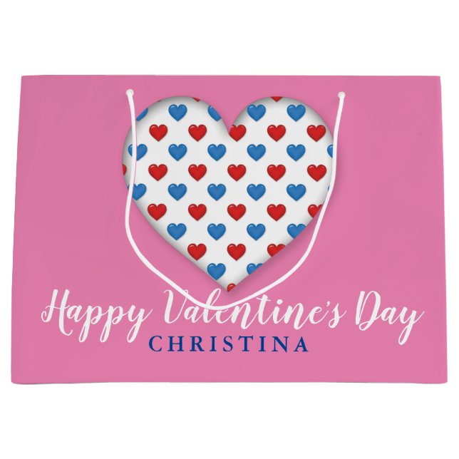 Sacola Para Presentes Grande Feliz dia do Namorados (Frente)