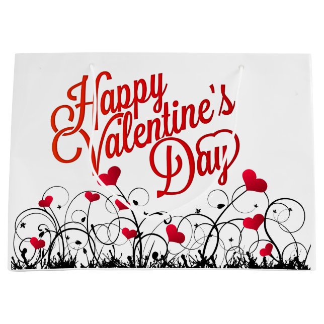 Sacola Para Presentes Grande Feliz Dia dos Namorados (Frente)