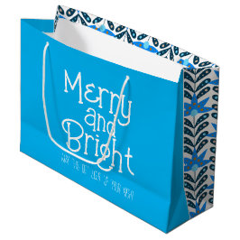 Sacola Para Presentes Grande Feliz e Bright Christmas Gift Bag