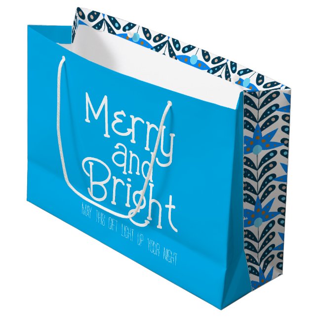 Sacola Para Presentes Grande Feliz e Bright Christmas Gift Bag (Frente inclinada)