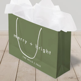 Sacola Para Presentes Grande Feliz e Brilho | Trendy Moss — Natal Verde