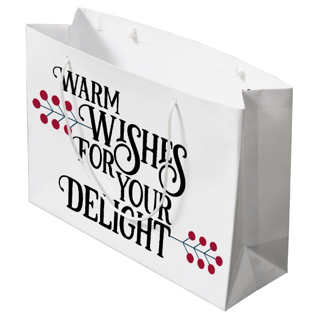 Sacola Para Presentes Grande Feliz e mensagem Bright Personalizada (Verso inclinado)