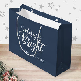 Sacola Para Presentes Grande Feliz e Natal brilhante