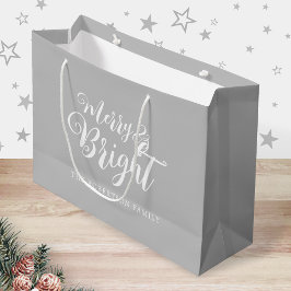 Sacola Para Presentes Grande Feliz e Natal brilhante