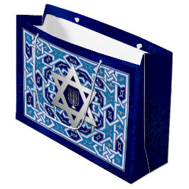Sacola Para Presentes Grande Feliz Hanukkah / Feliz Chanukah