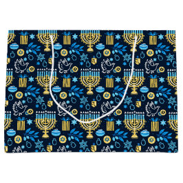 Sacola Para Presentes Grande Feliz Hanukkah Gift Bag