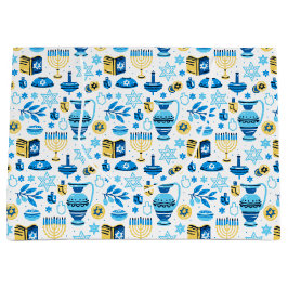 Sacola Para Presentes Grande Feliz Hanukkah Gift Bag