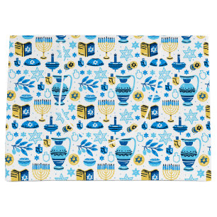 Sacola Para Presentes Grande Feliz Hanukkah Gift Bag
