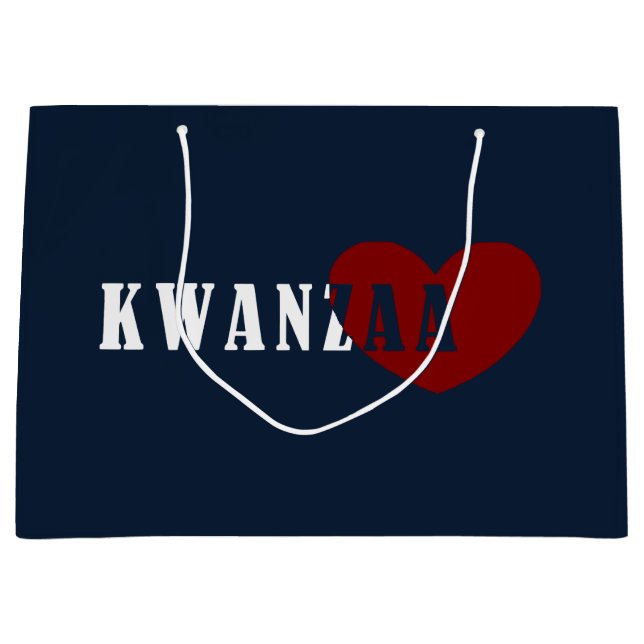 Sacola Para Presentes Grande Feliz Kwanzaa (Frente)