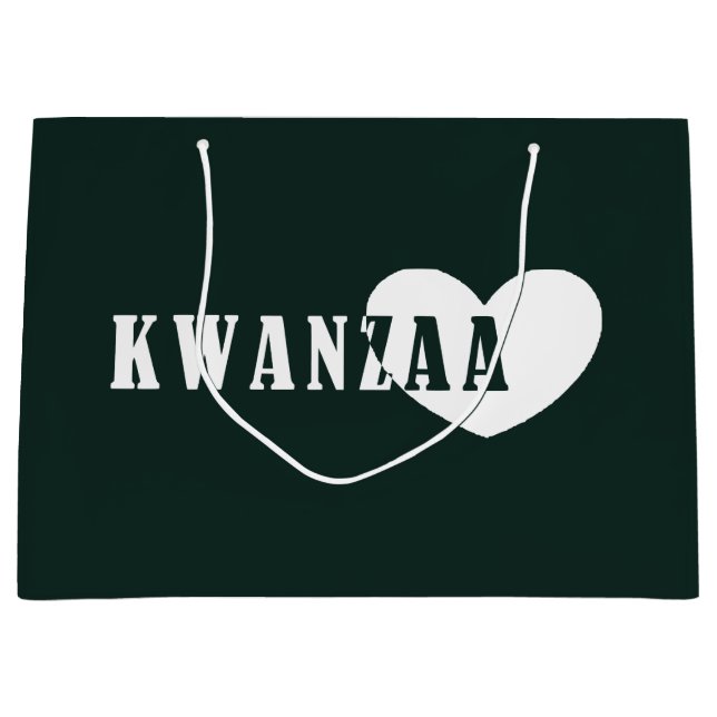 Sacola Para Presentes Grande Feliz Kwanzaa (Frente)