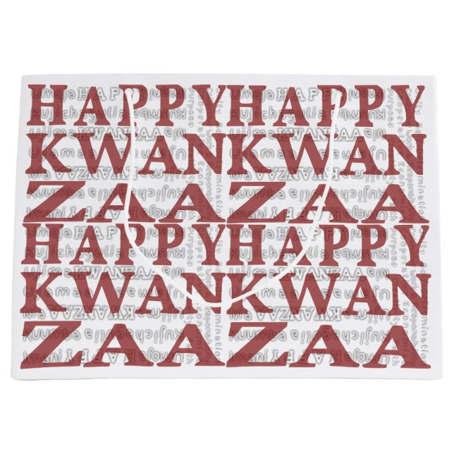 Sacola Para Presentes Grande Feliz Kwanzaa (Frente)