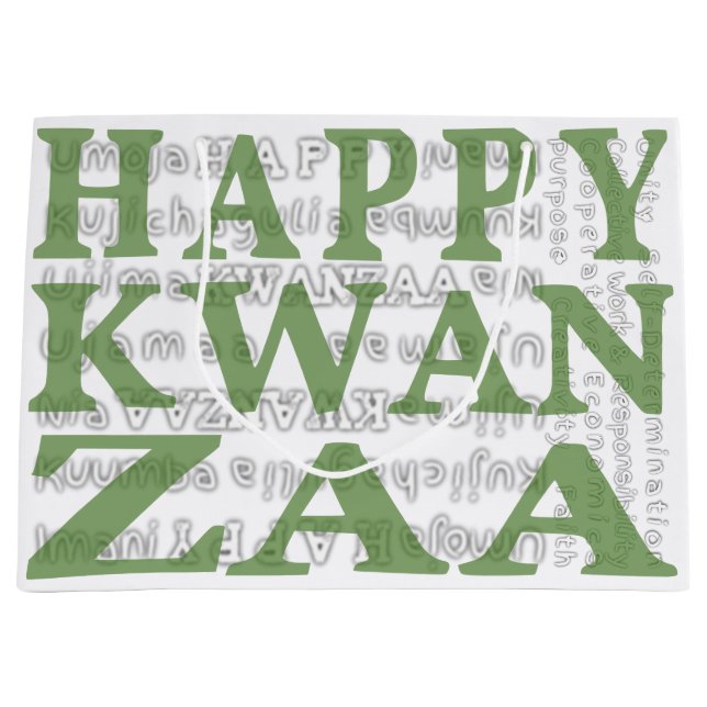 Sacola Para Presentes Grande Feliz Kwanzaa (Frente)