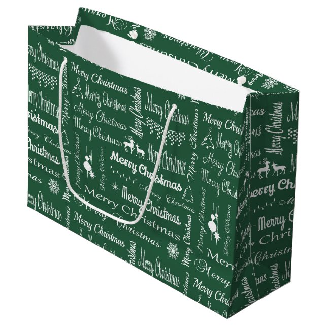 Sacola Para Presentes Grande Feliz Natal (Frente inclinada)