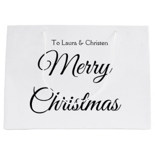 Sacola Para Presentes Grande Feliz Natal adicionar nome texto presente personal