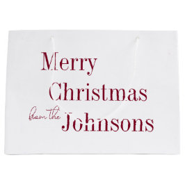 Sacola Para Presentes Grande Feliz Natal Burgundy Mínimo