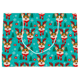 Sacola Para Presentes Grande Feliz Natal Cachorro Dogt Bag