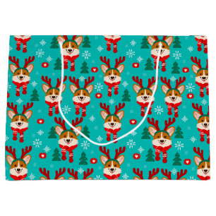 Sacola Para Presentes Grande Feliz Natal Cachorro Dogt Bag