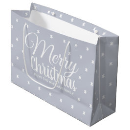 Sacola Para Presentes Grande Feliz Natal Cinza