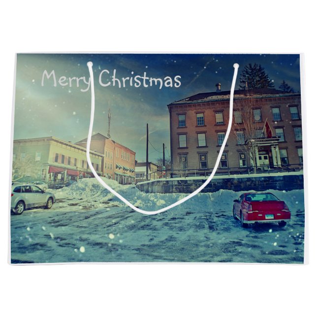 Sacola Para Presentes Grande Feliz Natal Collinsville (Frente)