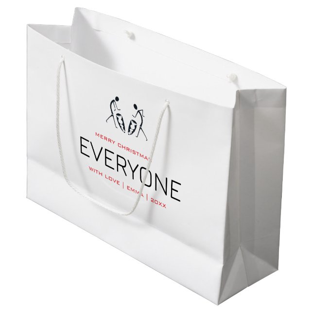 Sacola Para Presentes Grande Feliz Natal de Celebração (Frente inclinada)