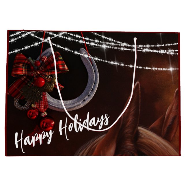 Sacola Para Presentes Grande Feliz Natal de Férias e Férias (Verso)