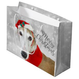Sacola Para Presentes Grande Feliz Natal do galgo