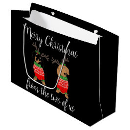 Sacola Para Presentes Grande Feliz Natal Dois Dachshances Desenterrados