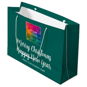 Sacola Para Presentes Grande Feliz Natal Feliz Ano Novo Seu Logotipo Aqui