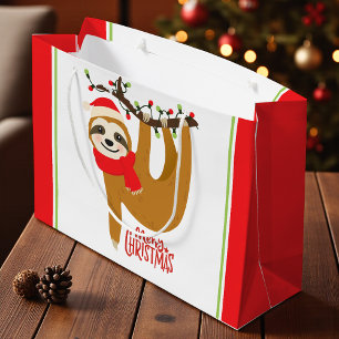 Sacola Para Presentes Grande Feliz Natal Feriados de Lã