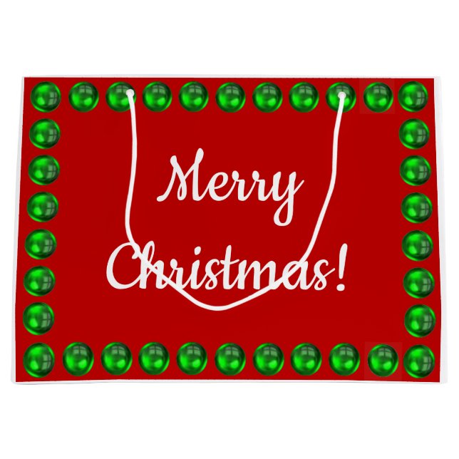 Sacola Para Presentes Grande Feliz Natal Gift Bag, Grande (Frente)