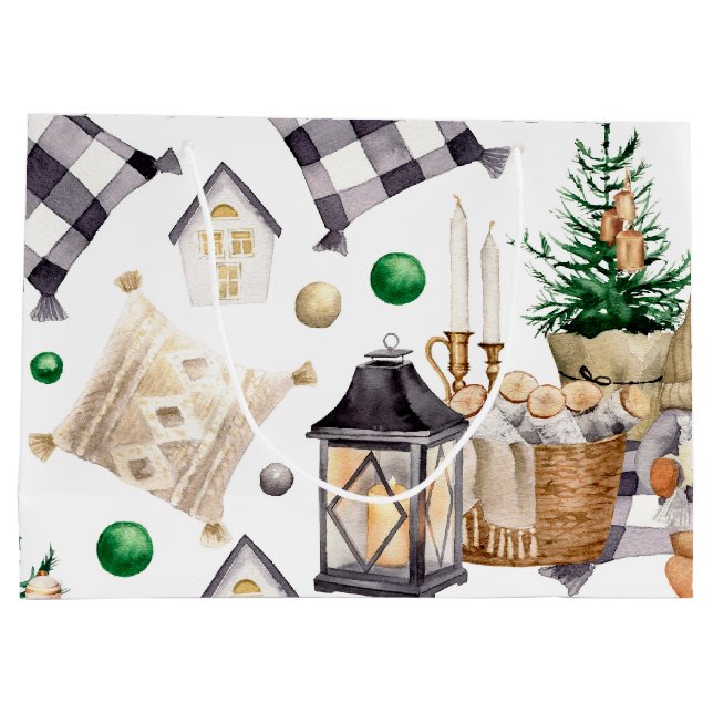 Sacola Para Presentes Grande Feliz Natal - Gnomo (Verso)