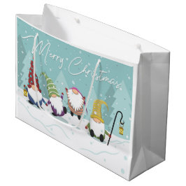 Sacola Para Presentes Grande Feliz Natal Gnomos