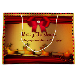 Sacola Para Presentes Grande Feliz Natal - Grande Bolsa de Presente de Ano Novo