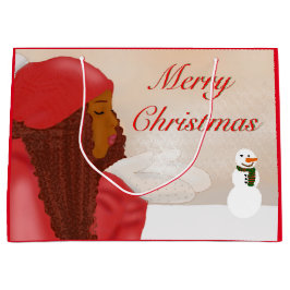 Sacola Para Presentes Grande Feliz Natal na Neve