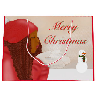 Sacola Para Presentes Grande Feliz Natal na Neve