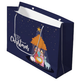 Sacola Para Presentes Grande Feliz Natal O Nascimento do Cristo