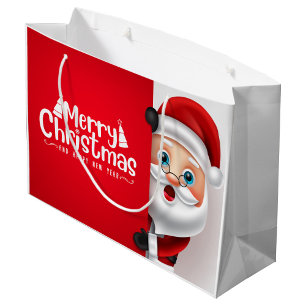 Sacola Para Presentes Grande Feliz Natal Papai Noel Grande Saco de Presente