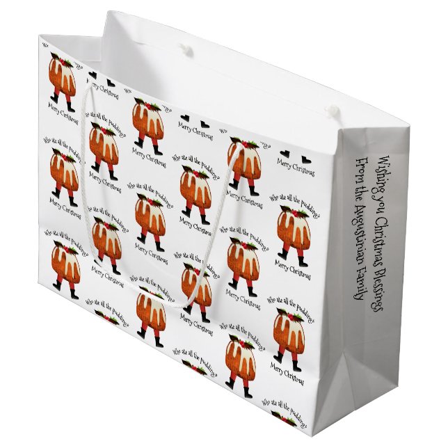 Sacola Para Presentes Grande Feliz Natal Personalizado (Frente inclinada)