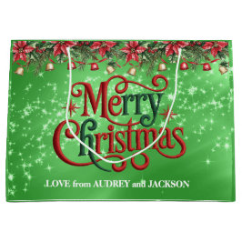 Sacola Para Presentes Grande Feliz Natal Verde