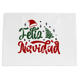 Sacola Para Presentes Grande Feliz Navidad