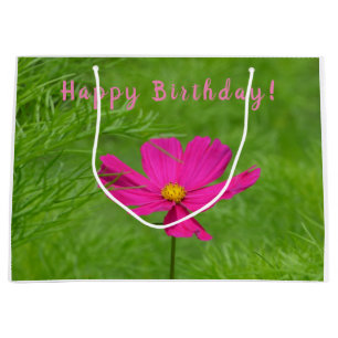 Sacola Para Presentes Grande Feliz Noite Rosa Cosmos
