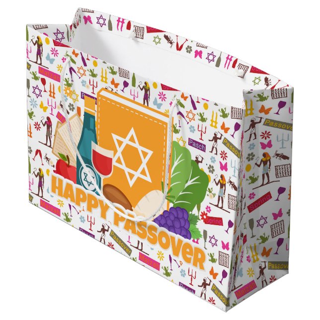 Sacola Para Presentes Grande Feliz Páscoa  (Verso inclinado)