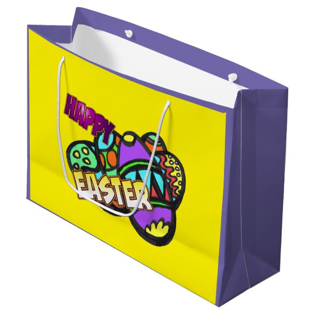 Sacola Para Presentes Grande Felz pascoa. Bolsa para Presentes (Frente inclinada)