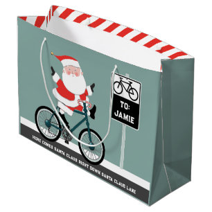 Sacola Para Presentes Grande Feriado de Natal do Ciclista
