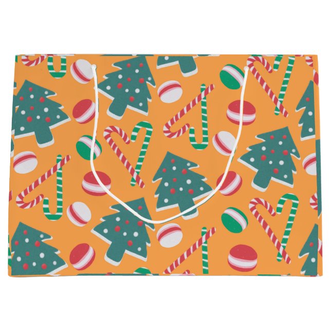 Sacola Para Presentes Grande Feriado de Natal feliz e doce (Frente)